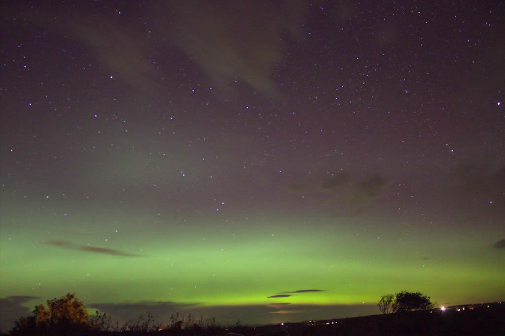 Aurora borealis in the far north of Scotland